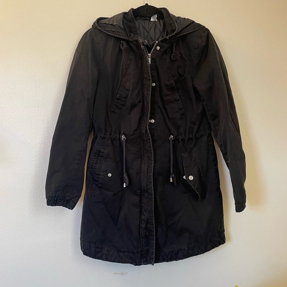 Divided Jackets & Blazers - H&M Divided | Black Padded Parka Jacket with Hood | Size 8